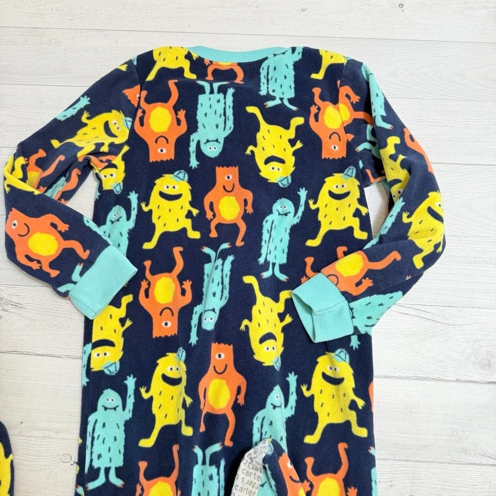 Carters kids monster print one piece footed‎ pajamas 5T